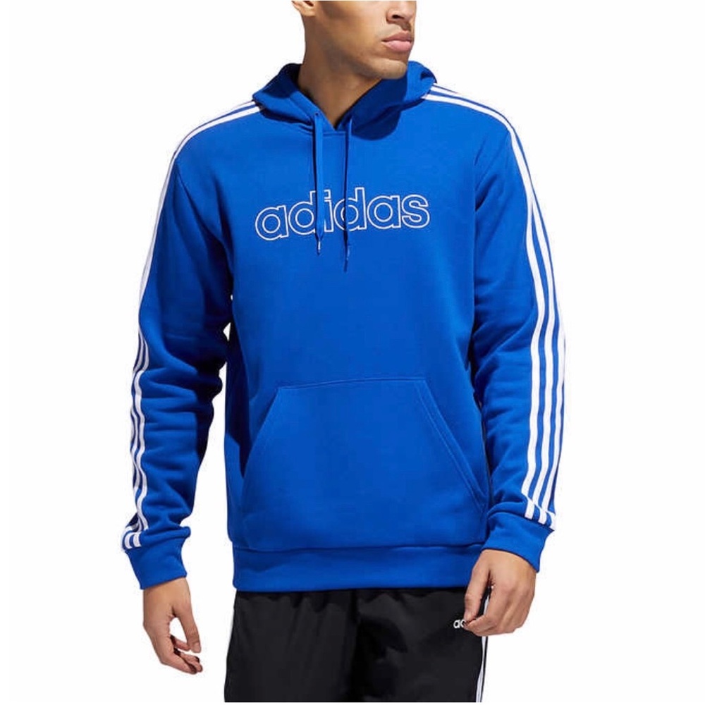 adidas Men’s Fleece Pullover Hoodie Blue